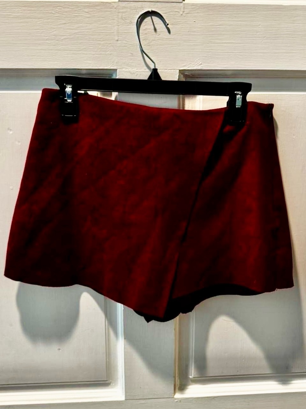 Women's Burgundy Wrap-Front Skort